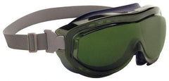 Uvex - Size Universal, Green Polycarbonate Anti-Fog & Scratch Resistant Lens, Welding Goggles - Indirect Vent, Blue Silicone Frame, Over the Glass Style - Americas Industrial Supply