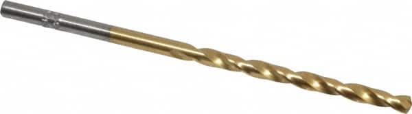 Chicago-Latrobe - #35 135° Cobalt Jobber Drill - TiN Finish, Right Hand Cut, Spiral Flute, Straight Shank, 2-5/8" OAL, Split Point - Americas Industrial Supply