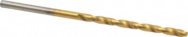 Chicago-Latrobe - #37 135° Cobalt Jobber Drill - TiN Finish, Right Hand Cut, Spiral Flute, Straight Shank, 2-1/2" OAL, Split Point - Americas Industrial Supply