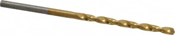 Chicago-Latrobe - #38 135° Cobalt Jobber Drill - TiN Finish, Right Hand Cut, Spiral Flute, Straight Shank, 2-1/2" OAL, Split Point - Americas Industrial Supply