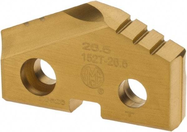 Allied Machine and Engineering - 26.5mm Diam x 3/16" Thick, Seat Code 2, 132° Included Angle Spade Drill Insert - TiN Coated, Cobalt, Grade Super Cobalt, Series T-A - Americas Industrial Supply