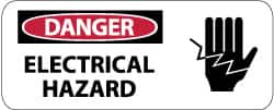 NMC - "Danger - Electrical Hazard", 7" Long x 17" Wide, Rigid Plastic Safety Sign - Rectangle, 0.05" Thick, Use for Accident Prevention - Americas Industrial Supply