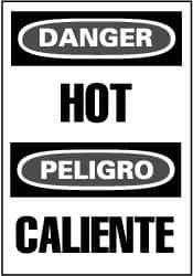 NMC - "Danger - Hot", 20" Long x 14" Wide, Rigid Plastic Safety Sign - Rectangle, 0.05" Thick, Use for Hazardous Materials - Americas Industrial Supply