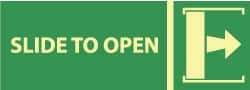 NMC - Slide to Open, Plastic Exit Sign - 14" Wide x 5" High, Glow-in-the-Dark - Americas Industrial Supply