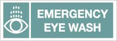 NMC - "Emergency Eye Wash", 5" Long x 14" Wide, Rigid Plastic Safety Sign - Rectangle, 0.05" Thick, Use for First Aid - Americas Industrial Supply