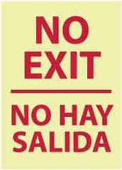 NMC - No Exit, Plastic Exit Sign - 14" Wide x 20" High, English/Spanish, Glow-in-the-Dark - Americas Industrial Supply