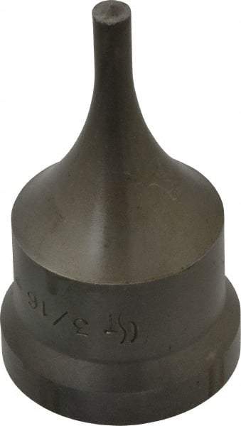 Cleveland Steel Tool - 3/16 Inch Diameter Round Ironworker Punch - 1-1/16 Inch Body Diameter, 1-7/32 Inch Head Diameter, 2-1/8 Inch Overall Length - Americas Industrial Supply