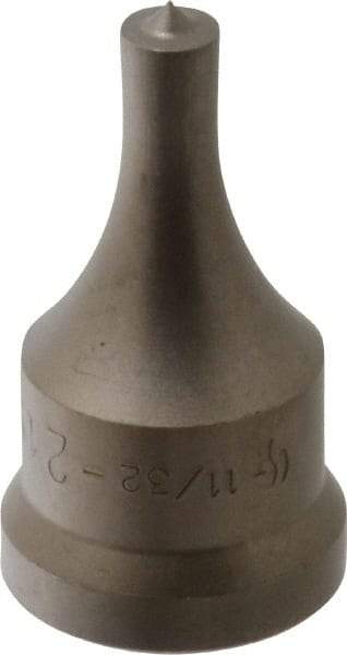 Cleveland Steel Tool - 11/32 Inch Diameter Round Ironworker Punch - 1-1/16 Inch Body Diameter, 1-7/32 Inch Head Diameter, 2-1/8 Inch Overall Length - Americas Industrial Supply