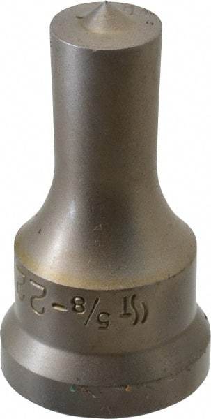 Cleveland Steel Tool - 5/8 Inch Diameter Round Ironworker Punch - 1-1/16 Inch Body Diameter, 1.24 Inch Head Diameter, 2-3/16 Inch Overall Length - Americas Industrial Supply