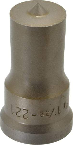 Cleveland Steel Tool - 1-1/32 Inch Diameter Round Ironworker Punch - 1-7/32 Inch Body Diameter, 1-3/8 Inch Head Diameter, 2-3/8 Inch Overall Length - Americas Industrial Supply