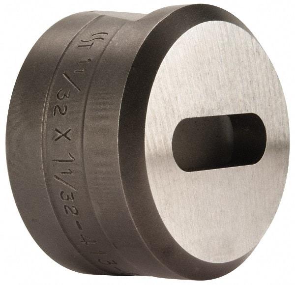 Cleveland Steel Tool - 1-1/32 Inch Long x 11/32 Inch Wide Oblong Ironworker Die - 1-13/16 Inch Head Diameter, 1-1/8 Inch Head Height - Americas Industrial Supply