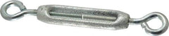 Made in USA - 74 Lb Load Limit, 1/4" Thread Diam, 2-1/4" Take Up, Malleable Iron Eye & Eye Turnbuckle - 2-5/16" Body Length, 11/64" Neck Length, 5-1/2" Closed Length - Americas Industrial Supply