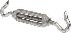 Made in USA - 112 Lb Load Limit, 5/16" Thread Diam, 2-9/16" Take Up, Malleable Iron Hook & Hook Turnbuckle - 3-7/16" Body Length, 7/32" Neck Length, 6-3/4" Closed Length - Americas Industrial Supply