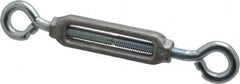 Made in USA - 144 Lb Load Limit, 3/8" Thread Diam, 2-7/8" Take Up, Aluminum Eye & Eye Turnbuckle - 3-7/8" Body Length, 1/4" Neck Length, 7-1/2" Closed Length - Americas Industrial Supply