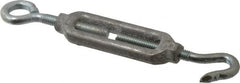 Made in USA - 52 (Eye) & 52 (Hook) Lb Load Limit, #12 Thread Diam, 1-13/16" Take Up, Aluminum Hook & Eye Turnbuckle - 2-9/16" Body Length, 3/16" Neck Length, 4-1/2" Closed Length - Americas Industrial Supply