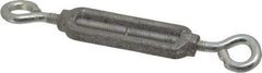 Made in USA - 68 (Hook) & 74 (Eye) Lb Load Limit, 1/4" Thread Diam, 2-1/4" Take Up, Aluminum Hook & Eye Turnbuckle - 2-5/16" Body Length, 11/64" Neck Length, 5-1/2" Closed Length - Americas Industrial Supply