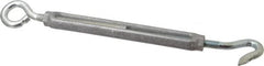 Made in USA - 144 (Eye) & 174 (Hook) Lb Load Limit, 3/8" Thread Diam, 2-7/8" Take Up, Aluminum Hook & Eye Turnbuckle - 6-7/8" Body Length, 1/4" Neck Length, 11-3/8" Closed Length - Americas Industrial Supply