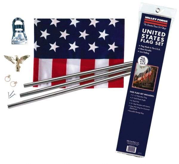 Valley Forge Flag Co - Flag Poles & Kits Type: Flag & Pole Kit Mounting: Portable - Americas Industrial Supply