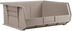 Akro-Mils - 75 Lb. Load Capacity, 14-3/4" Deep, Gray Polymer Hopper Stacking Bin - 7" High x 16-1/2" Wide x 14-3/4" Long - Americas Industrial Supply