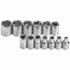 SK - 1/4" Drive Standard Socket Set - 4 to 15mm, Metric Measurement Standard - Americas Industrial Supply