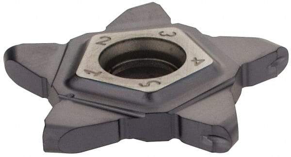 Iscar - PENTA24N239 IC908 Grade, 0.0941" Cutting Width, Carbide Cutoff Insert - Neutral Lead Angle, 0.0472" Cnr Rad, TiAlN Coated - Americas Industrial Supply
