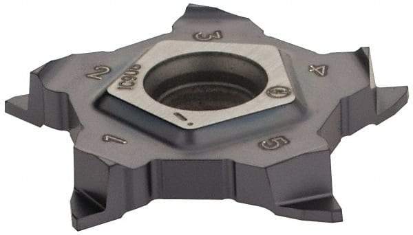 Iscar - 24N080010PENTA Grade IC908, 0.031" Cutting Width Carbide Grooving Insert - 1/16" Max Depth of Cut, Right Hand, 0.004" Corner Radius, TiAlN Finish - Americas Industrial Supply