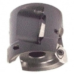 Iscar - 4 Inserts, 2-1/2" Cut Diam, 1" Arbor Diam, 1.18" Max Depth of Cut, Indexable Square-Shoulder Face Mill - 0/90° Lead Angle, 2.16" High, HM90 APCR 1605 Insert Compatibility, Through Coolant, Series Helialu - Americas Industrial Supply