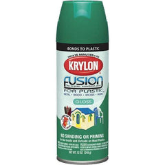 Krylon - Spring Grass, Gloss, Direct to Plastic Spray Paint - Up to 25 Sq Ft per Can, 12 oz Container, Use on Fiberglass, Hard Vinyl, Plastics, PVC, Resin - Americas Industrial Supply