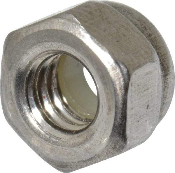 Value Collection - M4x0.70 Metric Coarse 18-8 & Austenitic Grade A2 Hex Lock Nut with Nylon Insert - 5mm High, Uncoated - Americas Industrial Supply