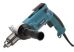 Makita - 1/2" Keyed Chuck, 900 RPM, Pistol Grip Handle Electric Drill - 7 Amps, 115 Volts, Reversible, Includes Chuck Key, Drill Chuck, Side Handle - Americas Industrial Supply