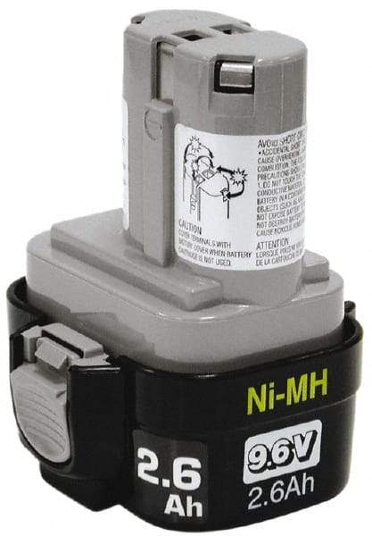 Makita - 9.6 Volt NiMH Power Tool Battery - 2.6 Ahr Capacity, 1 hr Charge Time - Americas Industrial Supply