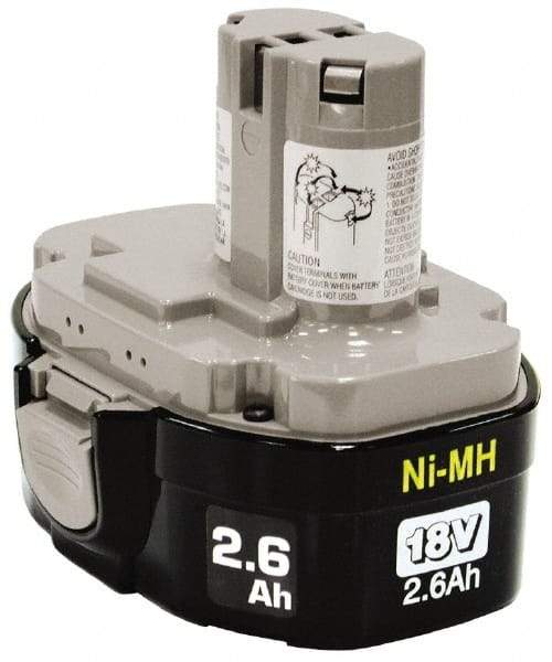 Makita - 18 Volt NiMH Power Tool Battery - 2.6 Ahr Capacity, 1 hr Charge Time, Series Mforce - Americas Industrial Supply