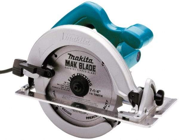 Makita - 10.5 Amps, 7-1/4" Blade Diam, 4,700 RPM, Electric Circular Saw - 120 Volts, 5/8" Arbor Hole, Right Blade - Americas Industrial Supply