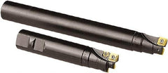 Seco - 40mm Cut Diam, 12mm Max Depth of Cut, 32mm Shank Diam, 240mm OAL, Indexable Square Shoulder End Mill - CCMX 1204, SPMX 12T3 Inserts, Cylindrical Shank, 90° Lead Angle - Americas Industrial Supply