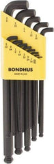 Bondhus - 13 Piece L-Key Short Arm Ball End Hex Key Set - Hex Range 0.05 to 3/8" - Americas Industrial Supply