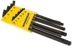 Bondhus - 10 Piece L-Key Ball End Hex Key Set - Hex Range 1/16 to 1/4" - Americas Industrial Supply