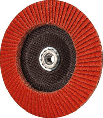 Norton - 36 Grit, 7" Disc Diam, 5/8-11 Center Hole, Type 29 Ceramic Flap Disc - 8,500 Max RPM, Fiberglass Backing, Arbor Attaching System, Coated - Americas Industrial Supply