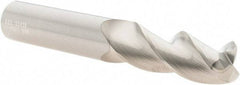 SGS - 1/2", 3 Flute, Single End, Solid Carbide, 0.12" Corner Radius End Mill - 3-1/4" OAL, 38° Helix, Right Hand Flute, 1-1/4" LOC, Right Hand Cut - Americas Industrial Supply