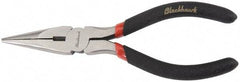 Blackhawk by Proto - 8-3/8" OAL, 2-29/32" Jaw Length x 27/32" Jaw Width, Long Nose Side Cutting Needle Nose Pliers - Round Jaw, Standard Head, Plastic Handles - Americas Industrial Supply