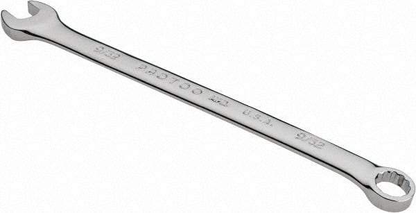 Proto - 9/32" 12 Point Combination Wrench - 5-11/16" OAL, Steel, Chrome Finish - Americas Industrial Supply