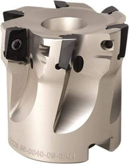 Seco - 3 Inserts, 32mm Cut Diam, 16mm Arbor Diam, 11mm Max Depth of Cut, Indexable Square-Shoulder Face Mill - 90° Lead Angle, 35mm High, XOMX 120408.. Insert Compatibility, Through Coolant, Series Turbo 12 - Americas Industrial Supply