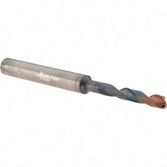 Walter-Titex - 3.8mm 140° Spiral Flute Solid Carbide Screw Machine Drill Bit - Double Coating Finish, Right Hand Cut, 24mm Flute Length, 66mm OAL, X-treme Plus Point, Straight Shank, Through Coolant - Americas Industrial Supply