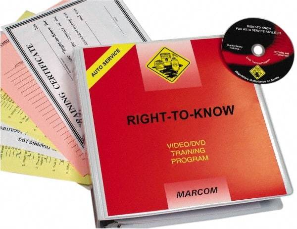 Marcom - Right to Know for Auto Service Facilities, Multimedia Training Kit - 21 Minute Run Time DVD, English and Spanish - Americas Industrial Supply