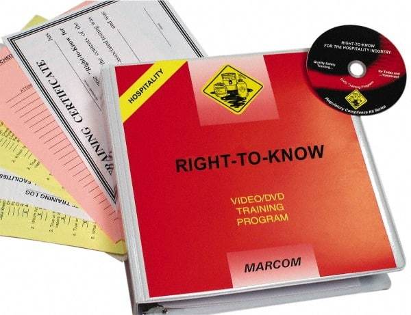 Marcom - Right to Know for Hospitality Industry, Multimedia Training Kit - 21 Minute Run Time DVD, English and Spanish - Americas Industrial Supply