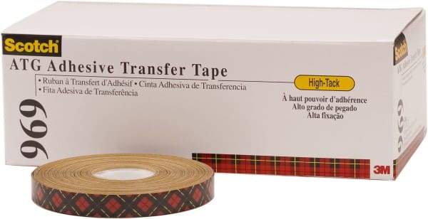 3M - 18 Yds. Long x, High Strength Acrylic Adhesive Transfer Tape - Paper Liner, 5 mil Thick - Americas Industrial Supply