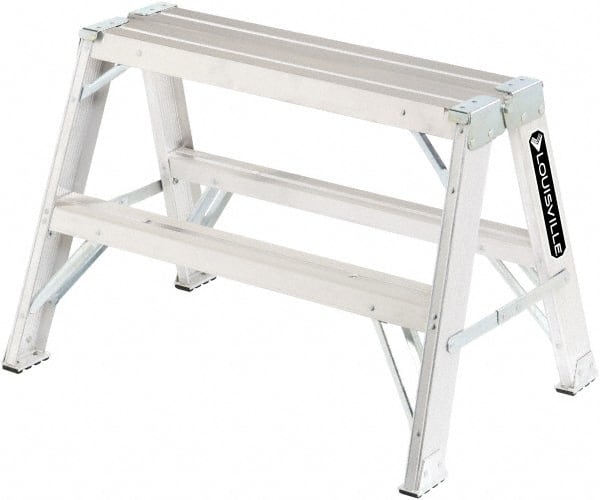 Louisville - 2 Steps, 2' High, Type IA Rating, Aluminum Sawhorse Ladder - Americas Industrial Supply