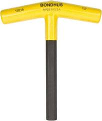 Bondhus - 1/2" Hex, T-Handle, Hex Key - 6" OAL, Protanium High Torque Steel, Inch System of Measurement - Americas Industrial Supply