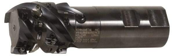 Kennametal - 50mm Cut Diam, 53.5mm Max Depth of Cut, 40mm Shank Diam, 151mm OAL, Indexable Square Shoulder Helical End Mill - EC14.., EP14.. Inserts, Weldon Shank, 0° Lead Angle, Through Coolant - Americas Industrial Supply