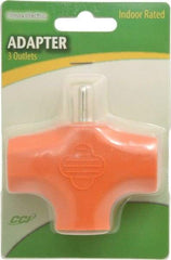 Southwire - 3 Outlets, 125 VAC, 15 Amp, Orange, Triple Tap Plug In Adapter - 5-15P, 5-15R NEMA Configuration, UL Listed - Americas Industrial Supply