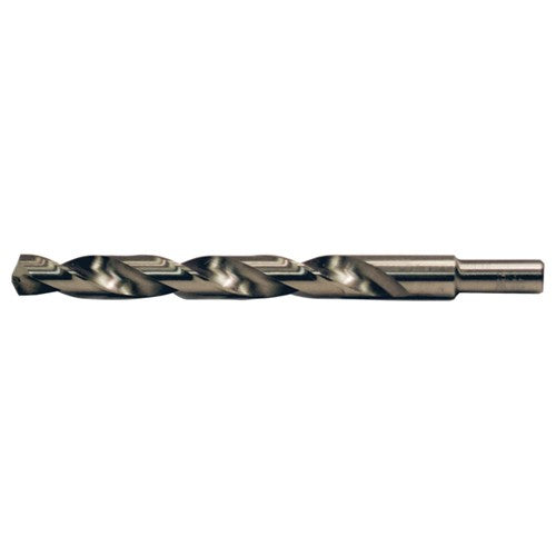 27/64 RHS / RHC HSS-CO 8% (M42) 135 Degree Split Point Cobalt Heavy Duty Jobber Length Drill - Straw / Gold Oxide - Exact Industrial Supply
